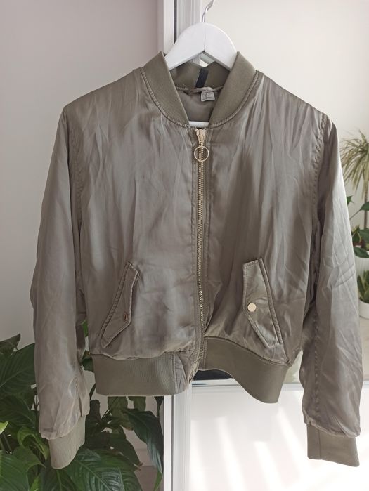 Kurtka Bomber satynowa h&m oversize