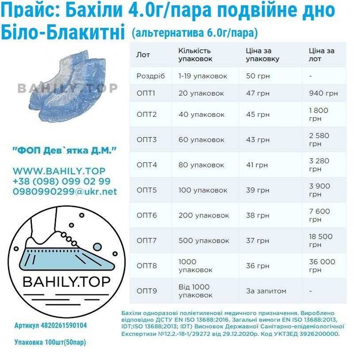 бахилы топ цветные