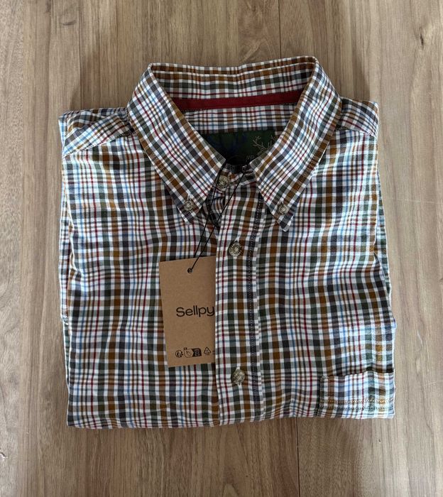 Casualowa koszula w kratkę długim rękawem M (medium) bawełniana