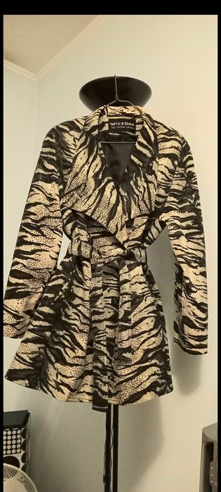 Плащ с принтом L-XXL.Плащ  тренч в свободном стиле оверсайз животный принт леопард зебра 50 размер.Куртка