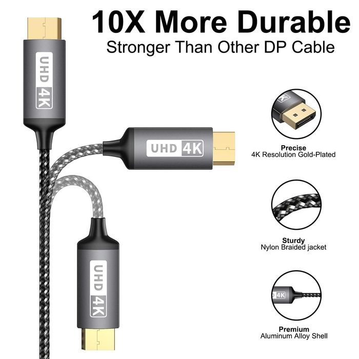 Kabel displayport 2m dp do dp 4k 60hz 2k 144hz 1080p 240hz pipika