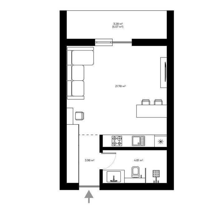 1-кімнатна квартира за адресою Петефі Шандора пл. (площа 36,8 м²) - Atlanta.ua - фото 12