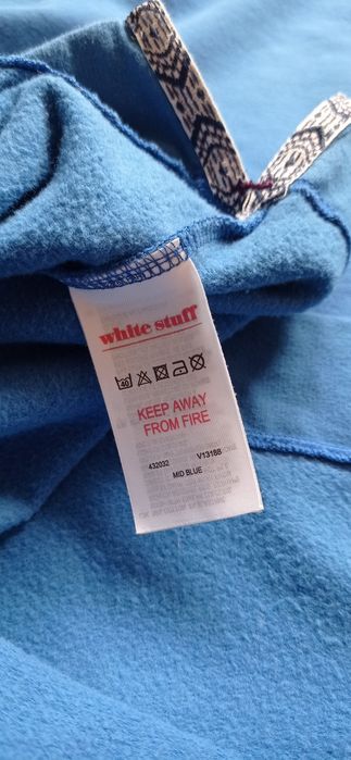 White Stuff niebieska bluza oversize rękaw 3/4 r.40