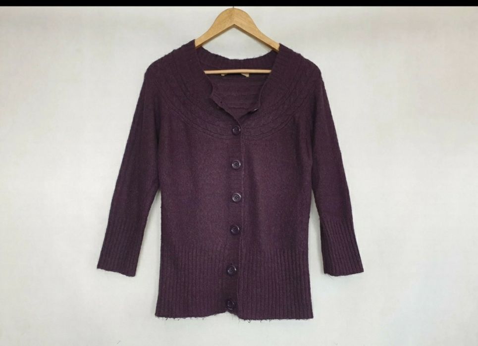 Fioletowy sweter na guziki XL, wero moda