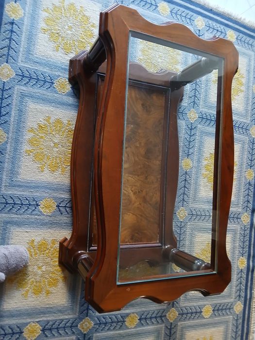 Mesa apoio vidro e madeira