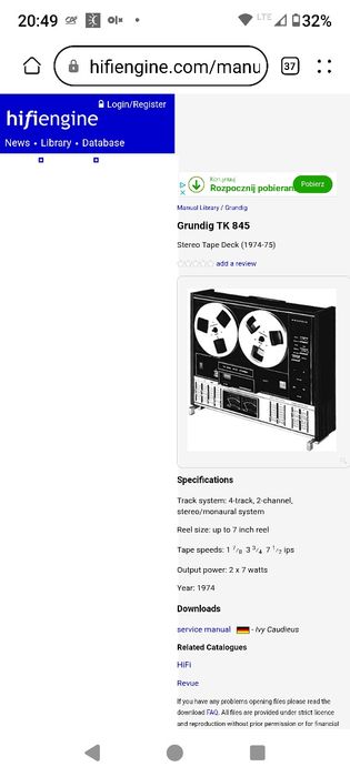 Grundig TK 845 szpulowy do Twojego pokoju odsłuchowego.