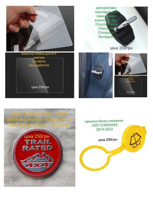 Продаж кріплення андапки та упорів капоту Ford /Jeep Cherokee/Renegade