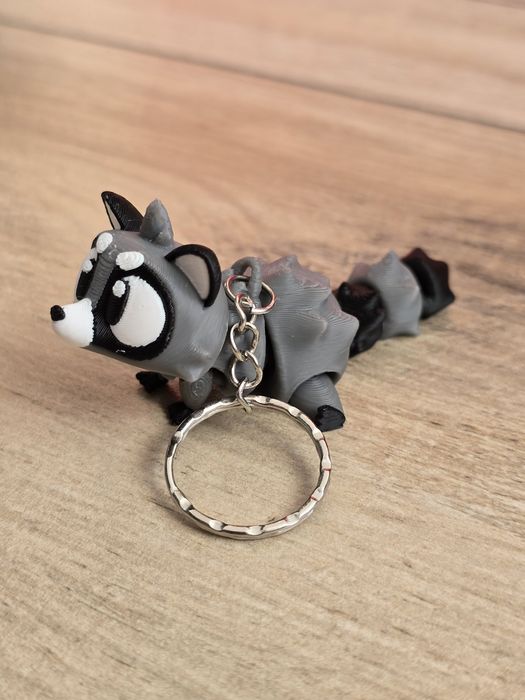 Breloczek Szopa Pracza 3D - Brelok Druk3d fidget Keychain