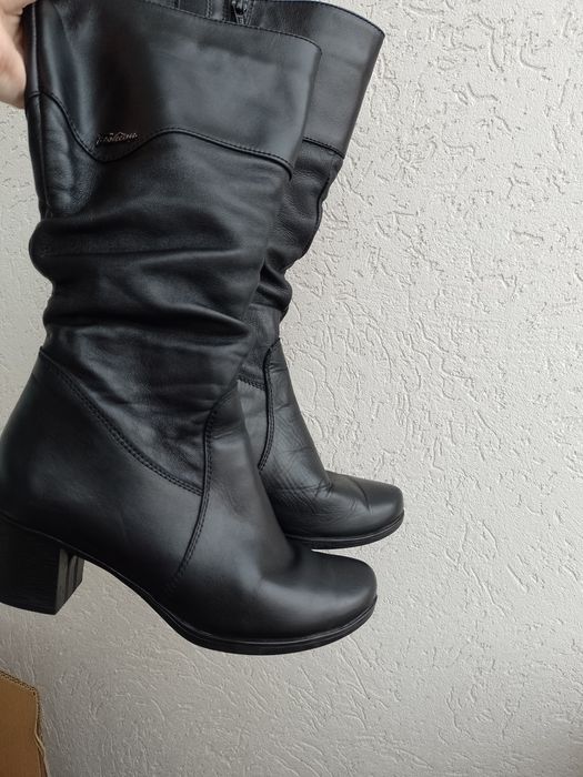 Чоботи шкіряні жіночі, єврозима, 23,5 см