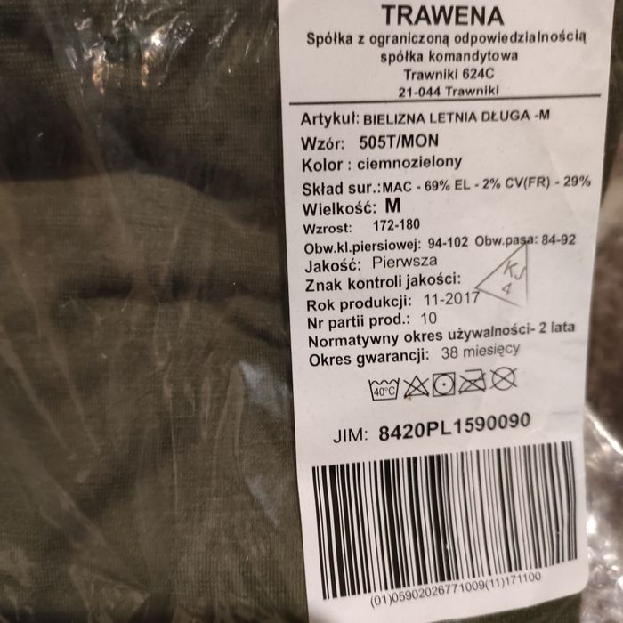 Bielizna letnia długa M