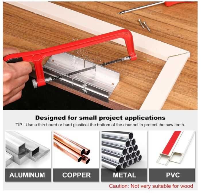 Piła ręczna 150mm do cięcia metalu + blok do cięcia