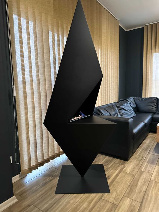 Biokominek Kominek wolnostojący 80 x 200 x 80 cm CZARNY