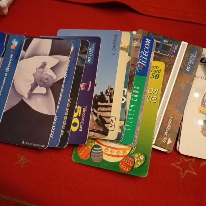 Cartões de telefone antigos