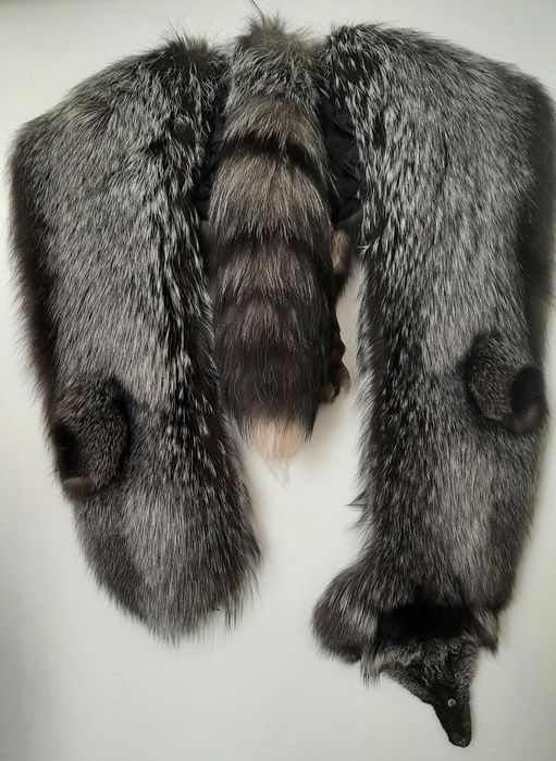 Комір з хутра чорнобурки великий шикарний+ хвіст (бонус)