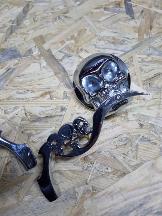 lusterka czaszka chrom chopper harley