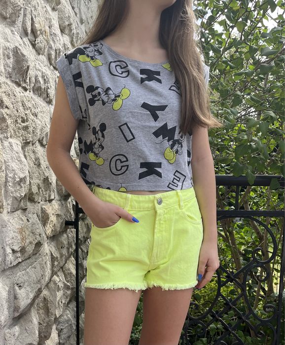 Szara krótka koszulka Mickey Terranova