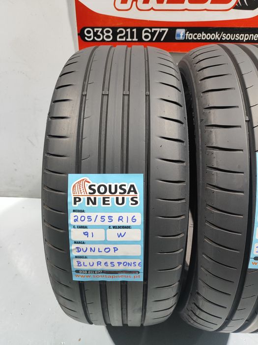 2 pneus semi novos 205-55R16 Dunlop - Oferta dos portes