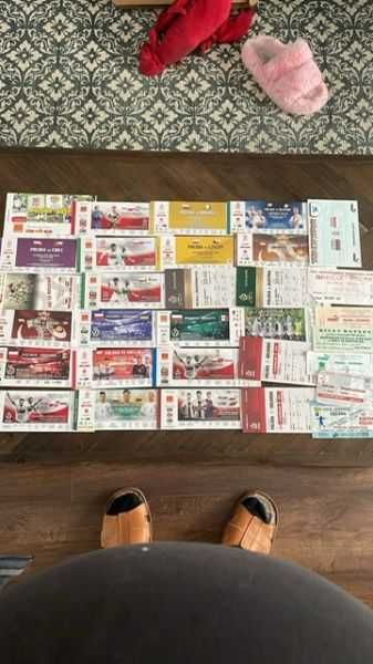 bilety kolekcjonerskie reprezentacji Polski w piłce  nożnej domowe