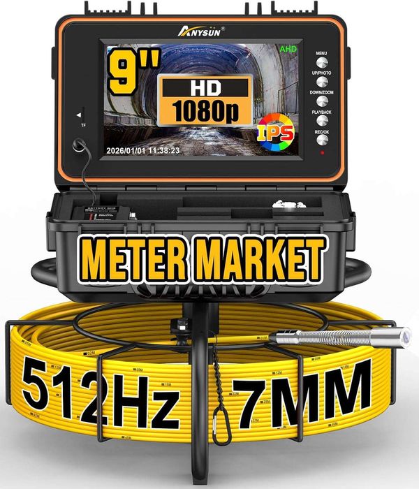 Anysun Kamera Inspekcyjna do Rur 30 m 1080P HD 23 mm Samopoziomująca 512 Hz
