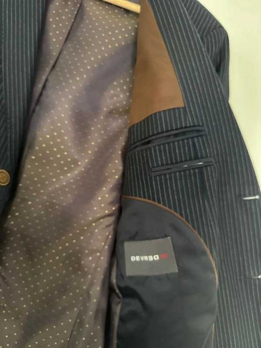 Blazer azul-marinho listrado