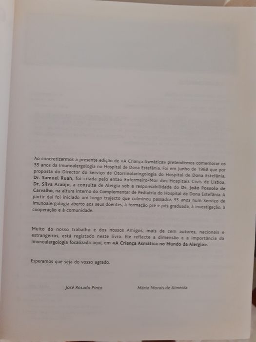 Livro A criança asmatica no mundo da alergia
