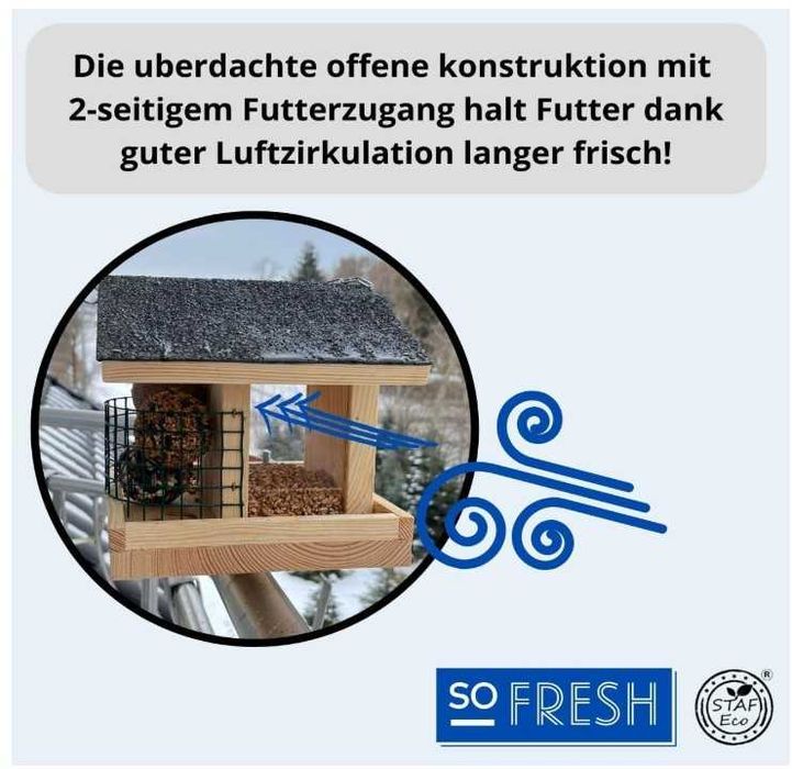 Karmnik dla ptaków na balkon STAFECO z poidełkiem