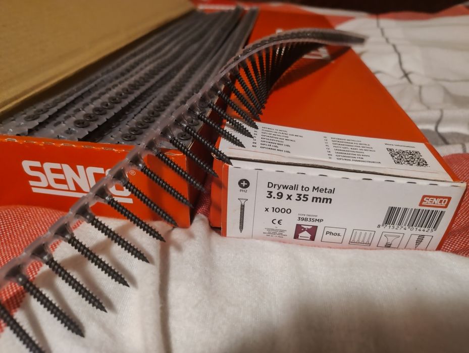 Wkręty na taśmie do płyt G/K,metal  3,9x35 mm, 1000 szt SENCO
