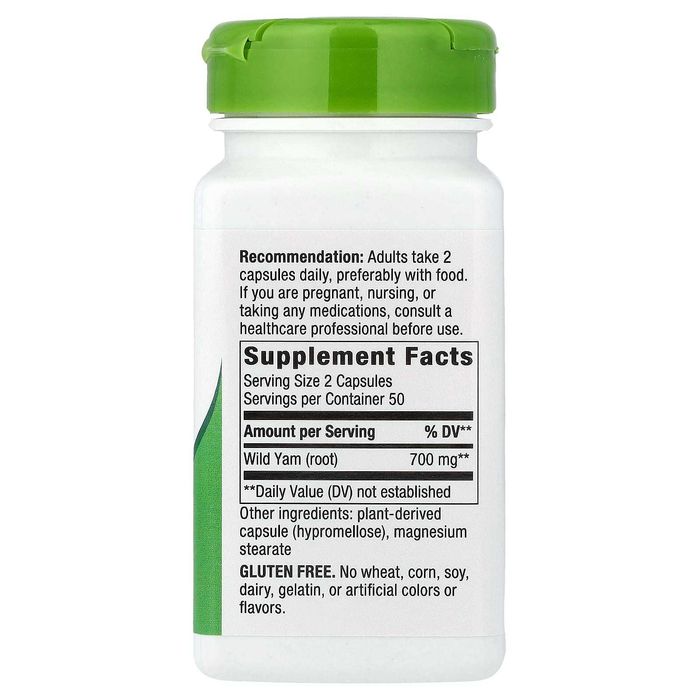 Дикий ямс корень, женская молодость, 700 мг, США, 100/180 капсул