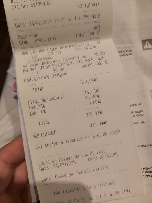 Máquina de lavar roupa Candy-como nova