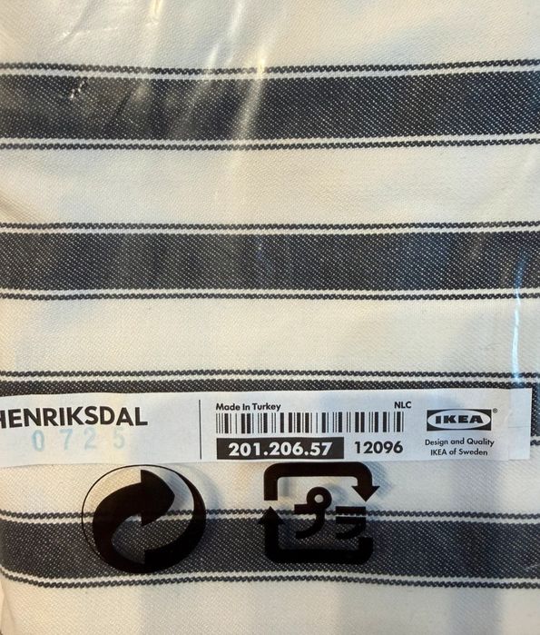 Ikea Henriksdal pokrycie krzesla paski bialy czarny