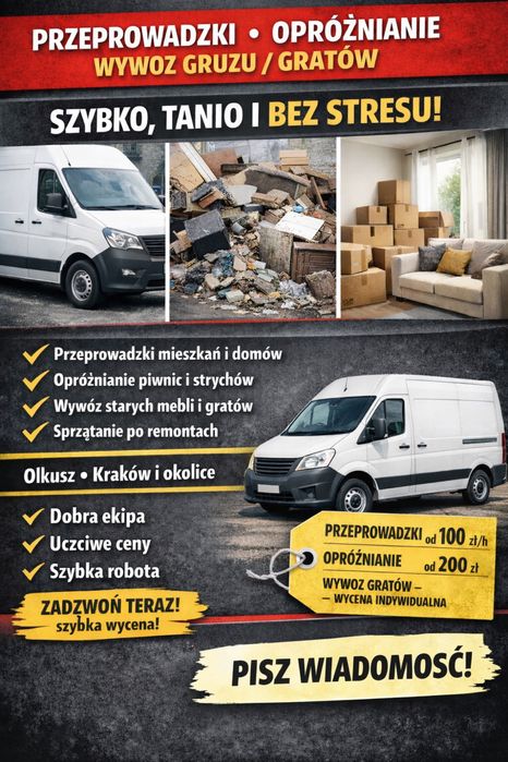 Przeprowadzki-Opróżnianie-Wywóz Gruzu/Gratów