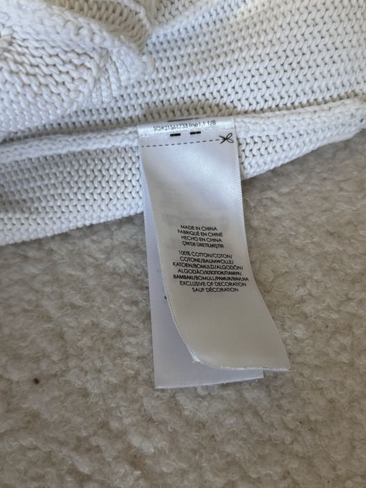 Sweter Polo Ralph Lauren S biały warkocz nowa kolekcja old money