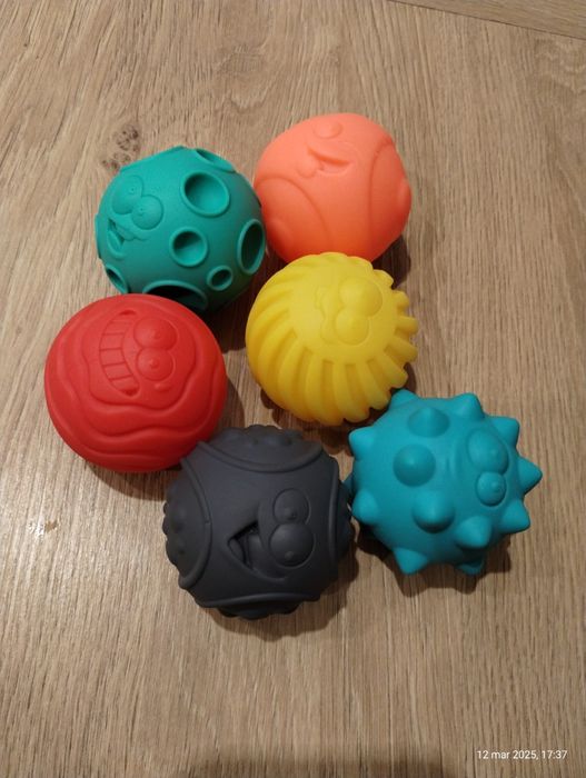 Piłeczki sensoryczne 6 sztuk, zestaw, TULLO