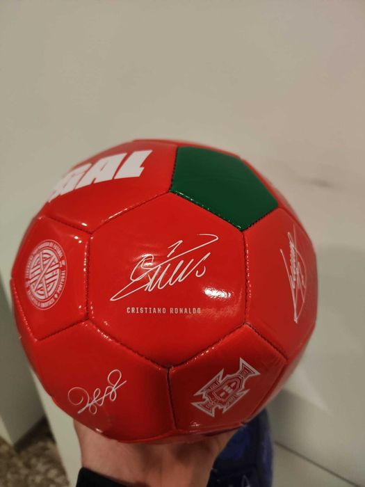 Bola Futebol Portugal Autografada