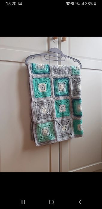 Kocyk dla dziecka zrobiony na szydełku handmade