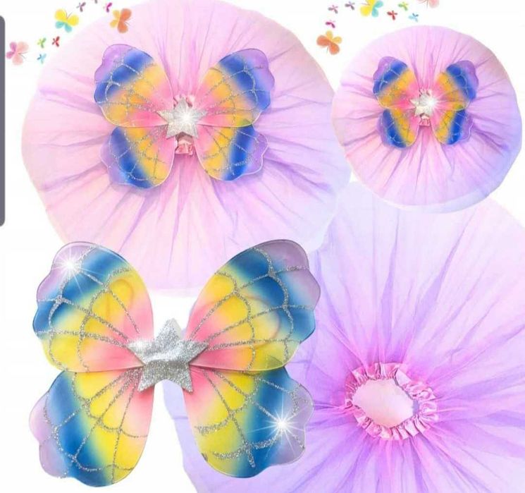 Strój Karnawałowy – MOTYL WRÓŻKA przebranie kostium ciuszek bal