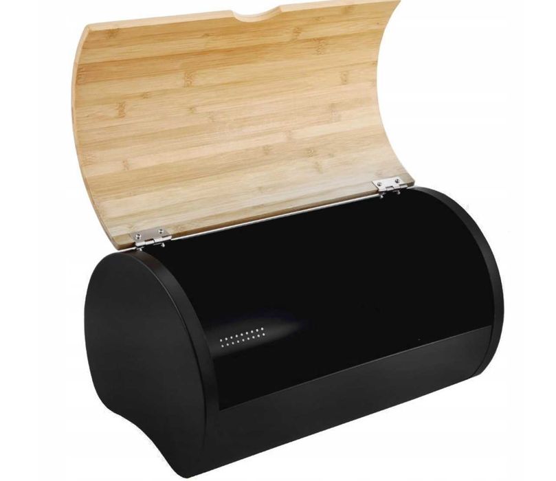 Chlebak POJEMNIK NA PIECZYWO chleb bułki czarny 38 x 21,5 x 20cm