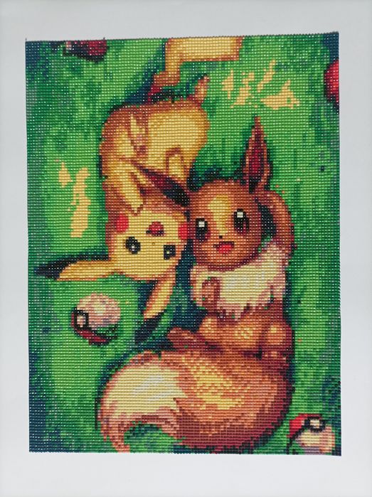Haft diamentowy gotowy obrazek 30x40 cm Pokemony