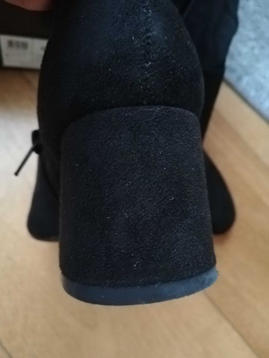 Botas camurça, cano alto preto, 36