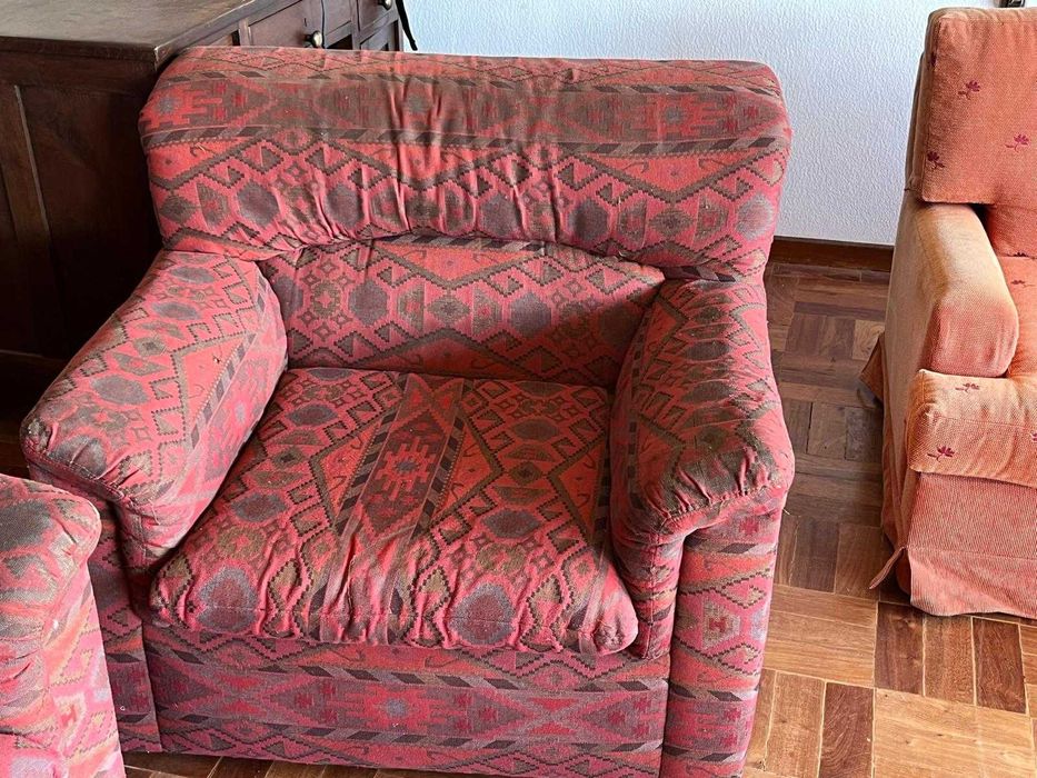Terno sofás de tecido