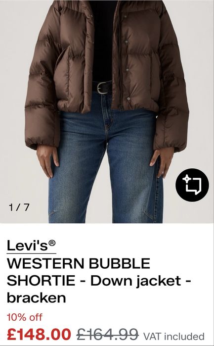пуховик Levi’s L  жіночий пуховик Levi’s Л куртка Левайс L