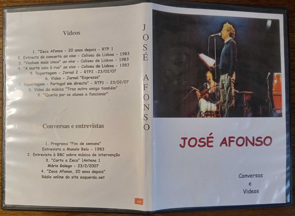 José Afonso	- - - - -		Conversas e Videos	- - - - -	2 X DVD