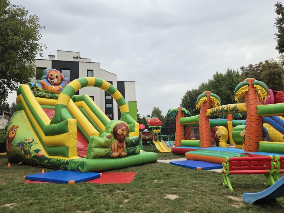 Dmuchańce Wynajem Zjeżdżalnia plac zabaw tor przeszkód