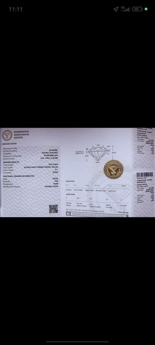 Diamante Yellow/orangy 0.24ct