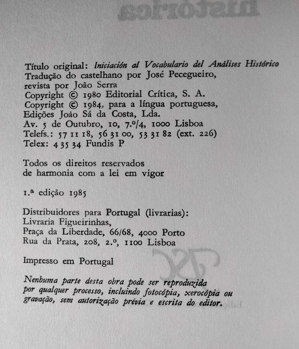 Iniciação ao Vocabulário da Análise Histórica