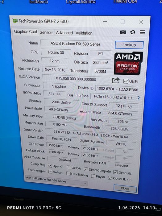 Radeon RX590 8GB Sapphire Nitro+