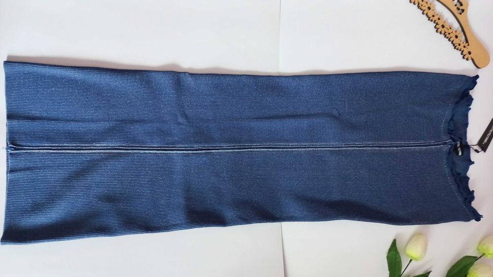 Довга спідниця вагітним  олівець футляр синя 46 48 розмір