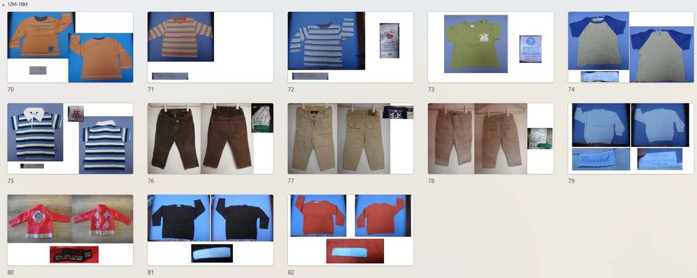 Roupa para bebes dos 12M aos 4 Anos