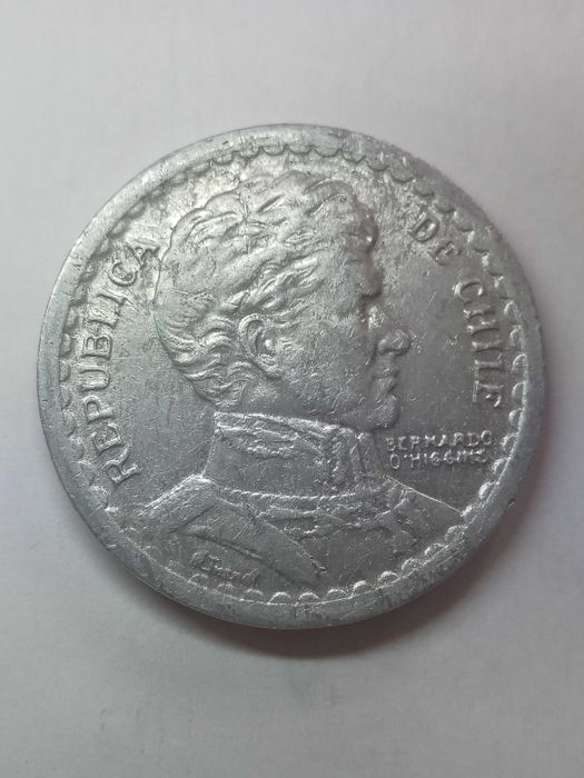 Монета 1 peso Чили, 1954год.