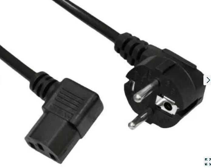 Kabel zasilający ATX do PC, UPS, monitora wtyk KĄTOWY